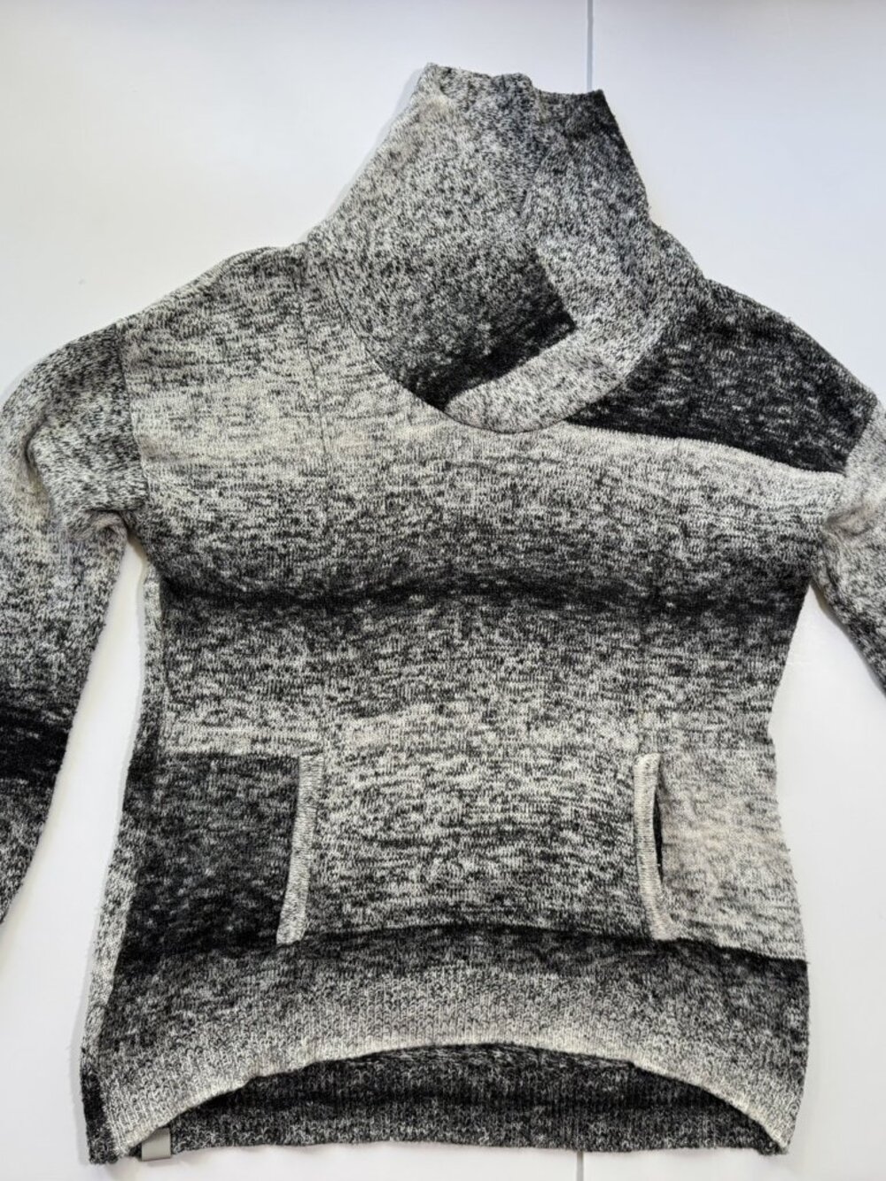Bench Cowl Neck Long Sleeve Gray Heathered Sweater sz XL